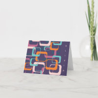 Retro Geometric Mid Century Shapes Art Purple