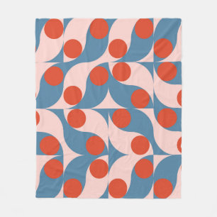 Retro Geometric: Modern Vintage Mosaic. Fleece Blanket