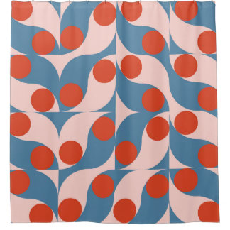Retro Geometric: Modern Vintage Mosaic. Shower Curtain
