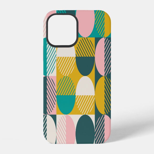 Retro geometric: modern vintage pattern. iPhone case (Back)