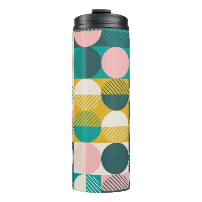 Retro geometric: modern vintage pattern. thermal tumbler (Front)