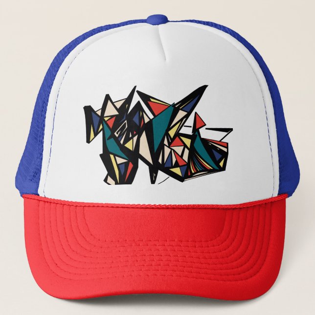 "Retro" geometric multi-colour hat (Front)