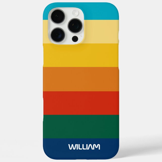 Retro Geometric Pastel Colour Block Personalised Case-Mate iPhone Case (Back)