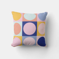 Retro Geometric Pastel Colour Block Pink Blue