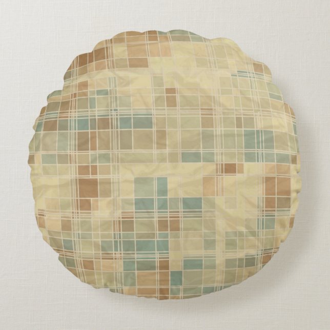 Retro geometric pattern 2 round cushion (Front)