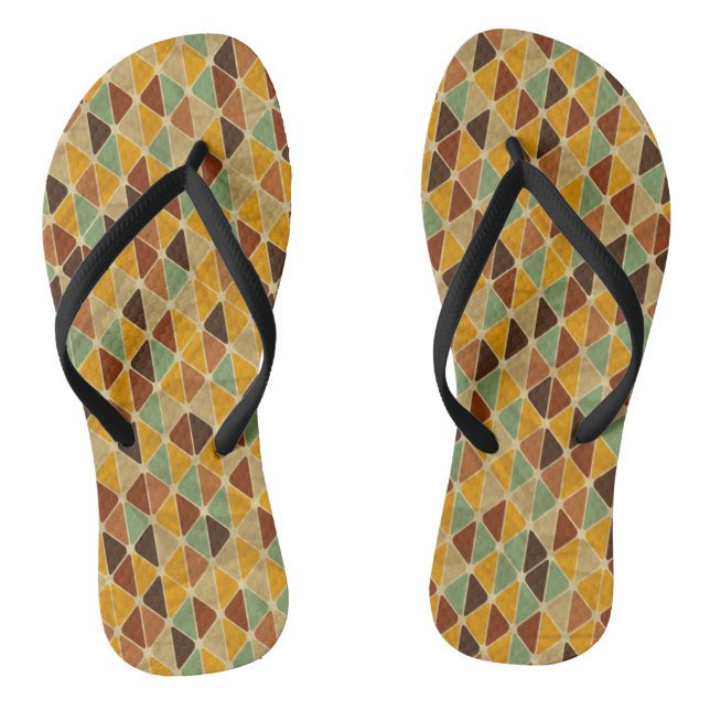 Retro geometric pattern 3 jandals (Footbed)