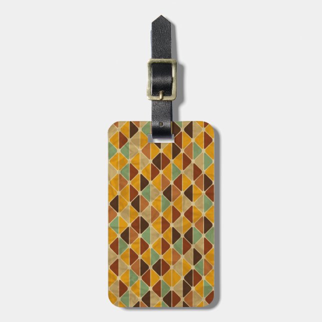 Retro geometric pattern 3 luggage tag (Front Vertical)