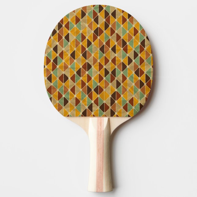 Retro geometric pattern 3 ping pong paddle (Front)