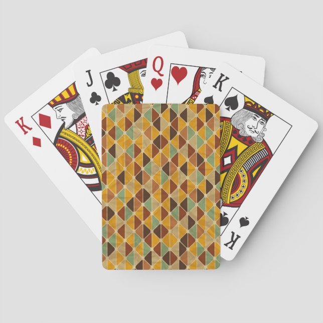 Retro geometric pattern 3 playing cards (Back)