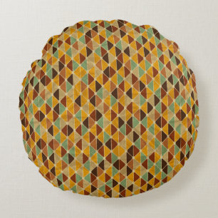 Retro geometric pattern 3 round cushion