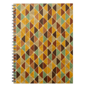 Retro geometric pattern 3 spiral notebook