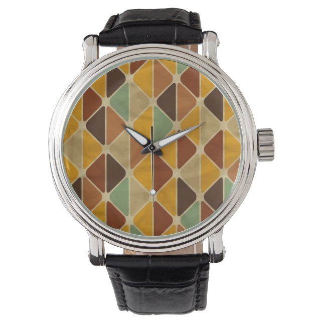 Retro geometric pattern 3 watch (Front)