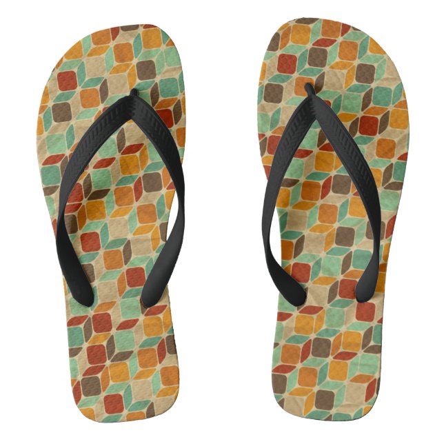 Retro geometric pattern 4 jandals (Footbed)