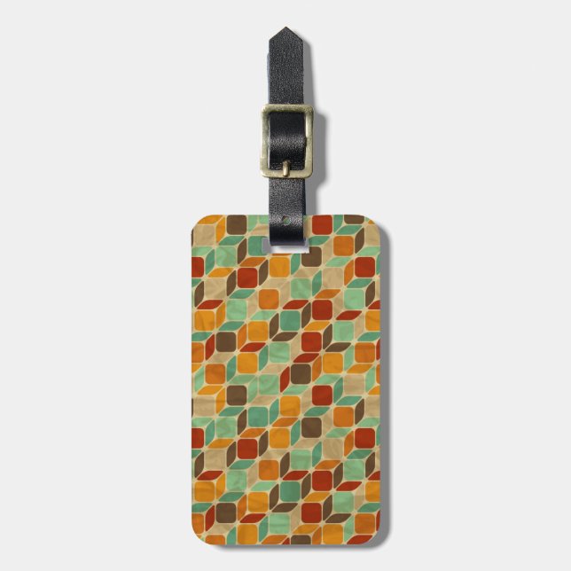 Retro geometric pattern 4 luggage tag (Front Vertical)