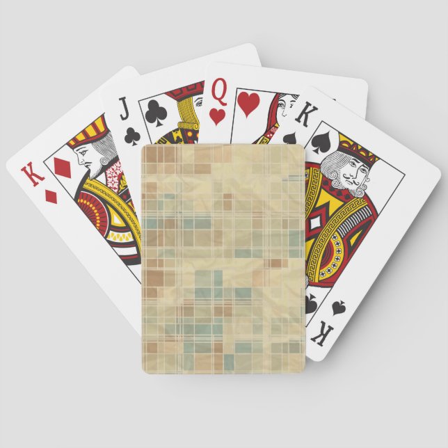 Retro geometric pattern 4 playing cards (Back)