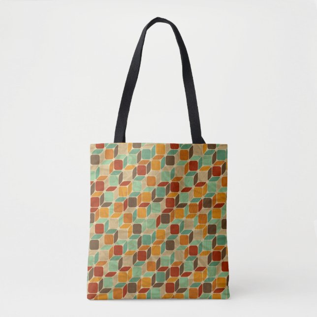 Retro geometric pattern 4 tote bag (Front)