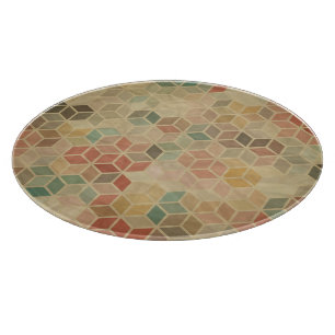 Retro geometric pattern 5 cutting board