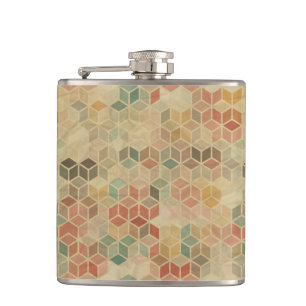 Retro geometric pattern 5 hip flask