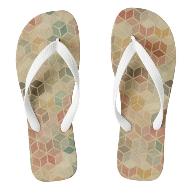 Retro geometric pattern 5 jandals (Footbed)