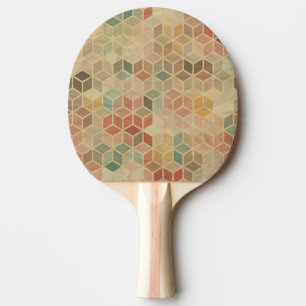 Retro geometric pattern 5 ping pong paddle