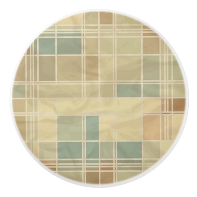 Retro geometric pattern 6 ceramic knob (Front)