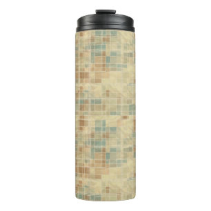 Retro geometric pattern 6 thermal tumbler