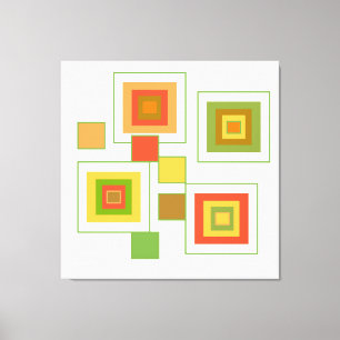 Retro Geometric Pattern Abstract Canvas Print