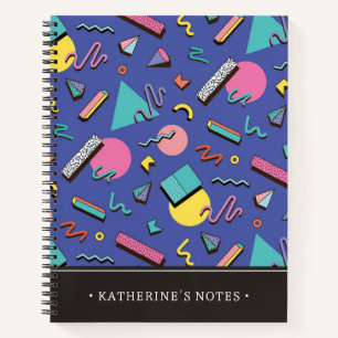 Retro Geometric Pattern   Add Your Name Notebook
