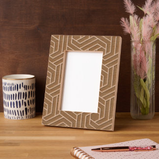  Retro Geometric Pattern Black Engraved Frame