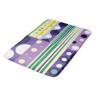 Retro Geometric Pattern Bold 1960s Inspired Bath Mat