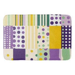 Retro Geometric Pattern Bold 1960s Inspired Bath Mat