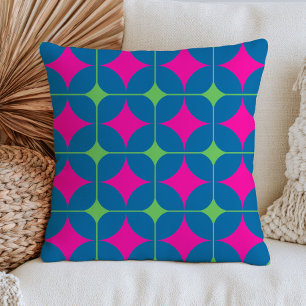 Retro Geometric Pattern Bold Mid Century Modern Cushion