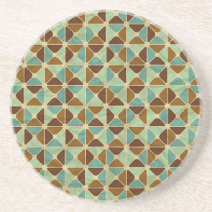 Retro geometric pattern coaster