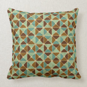 Retro geometric pattern cushion