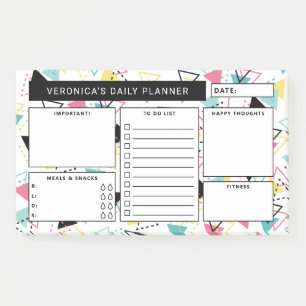 Retro Geometric Pattern Daily Planner Post-it Notes