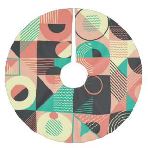 Retro Geometric Pattern Design Brushed Polyester Tree Skirt