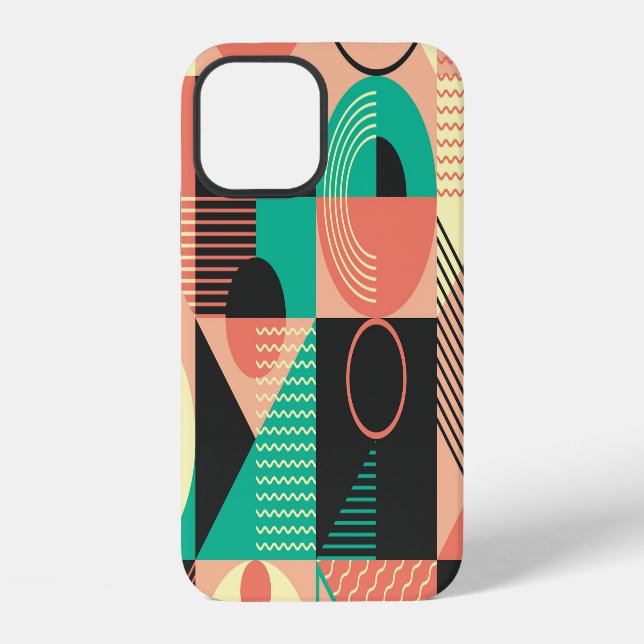 Retro Geometric Pattern Design iPhone Case (Back)
