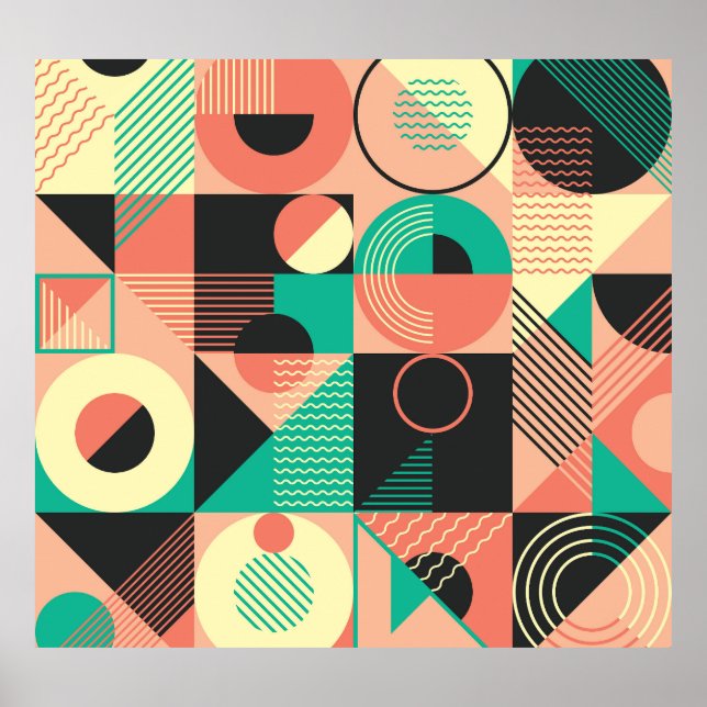 Retro Geometric Pattern Design Poster (Front)