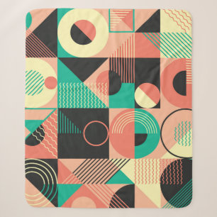 Retro Geometric Pattern Design Sherpa Blanket