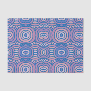 Retro Geometric Pattern in Blue and Pink  Tissue Paper