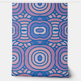 Retro Geometric Pattern in Blue and Pink Wallpaper