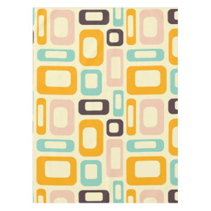 Retro geometric pattern in light beige background tablecloth