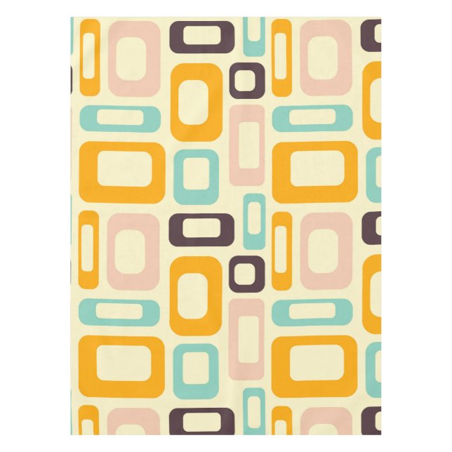 Retro geometric pattern in light beige background tablecloth (Front)