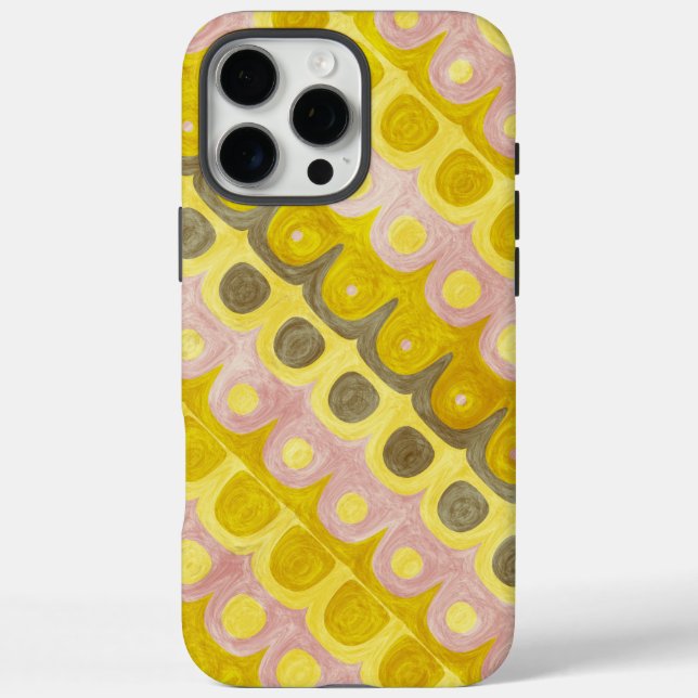 Retro Geometric Pattern in Yellow and Pink Case-Mate iPhone Case (Back)