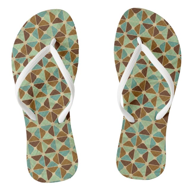 Retro geometric pattern jandals (Footbed)