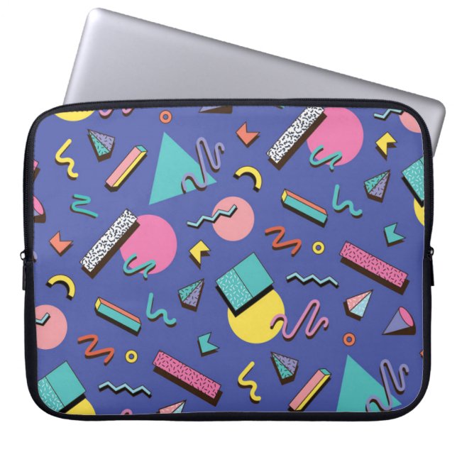Retro Geometric Pattern Laptop Sleeve (Front)