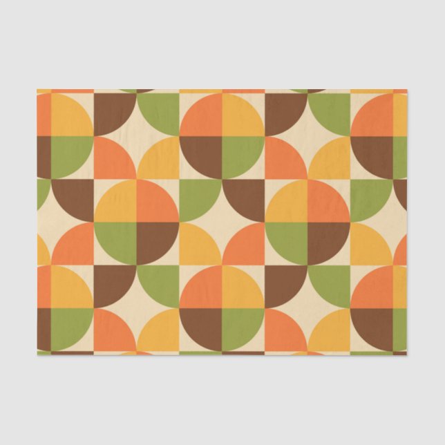 Retro Geometric Pattern Mid Mod Autumn Tissue Paper (Front)