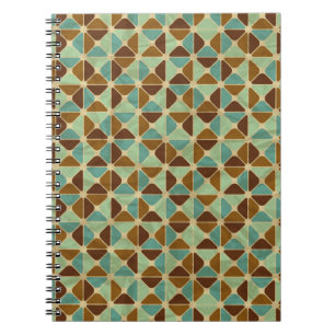 Retro geometric pattern notebook