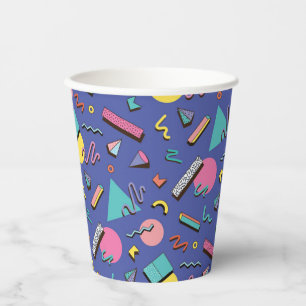 Retro Geometric Pattern Paper Cups