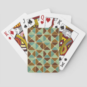 Retro geometric pattern playing cards